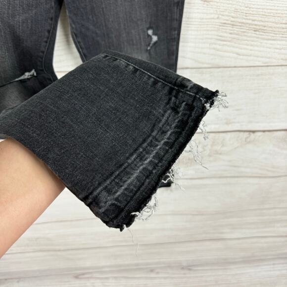 A New Approach Women's Black Gray High Waisted Cropped Flare Jeans Size 10 - Picture 4 of 8